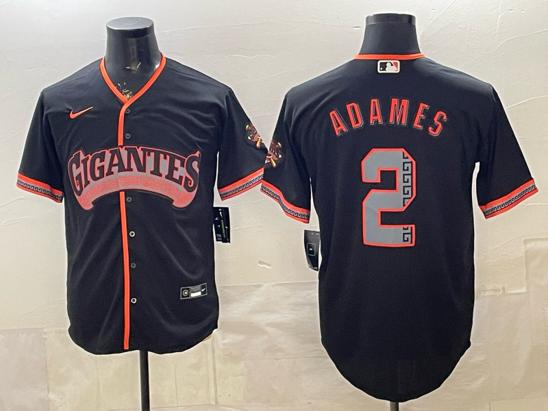 2026 Men Nike San Francisco Giants #2 Adames black Game MLB Jersey 0404002-0